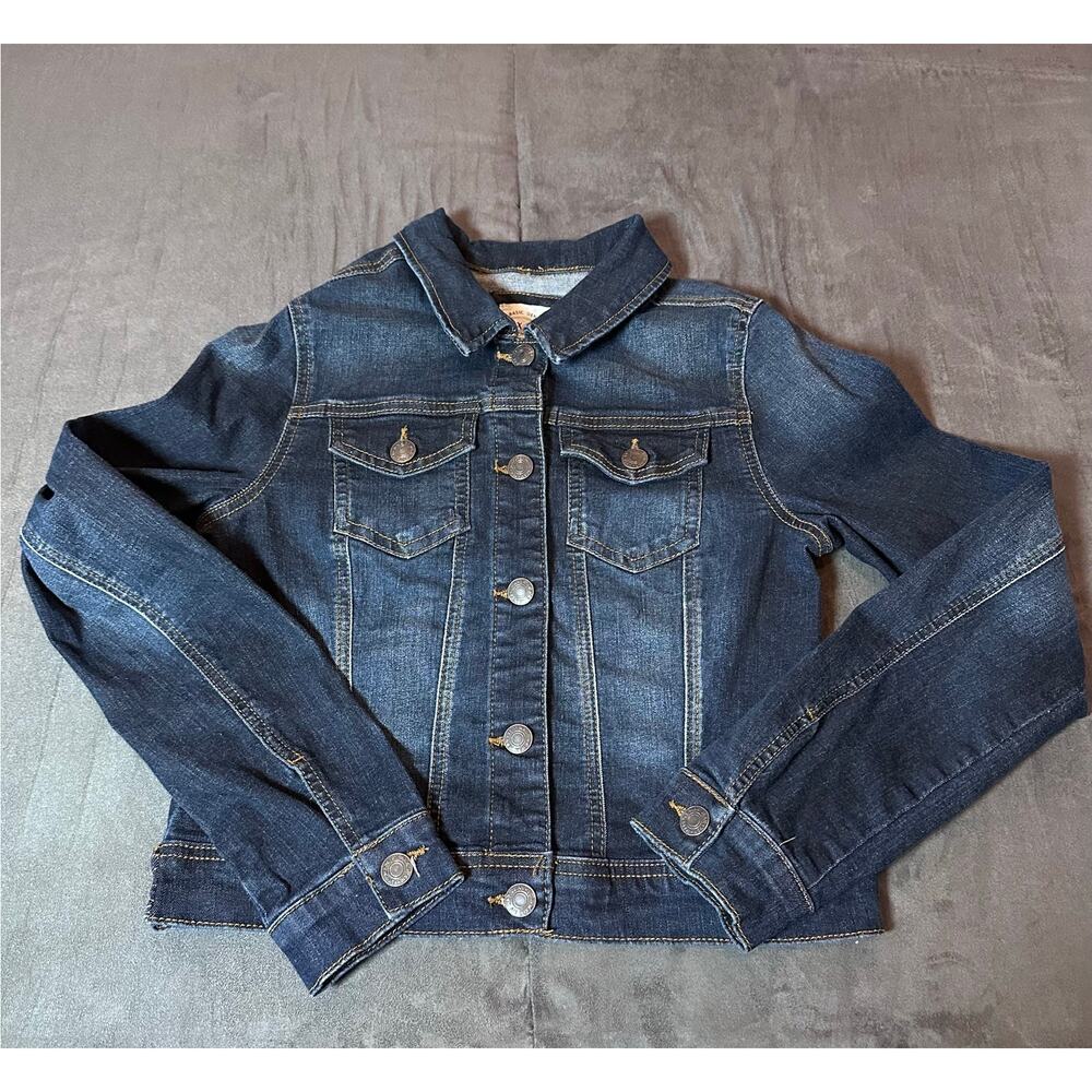 🌻Basic Denim Wax Jean Girls Medium Jacket Dark Blue Wash NWOT
